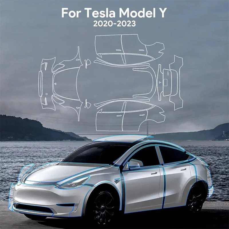 

Car door triangle protective film For Tesla Model 3 Model Y PPF TPU transparent refit sticker 7.5mil paint protection Accessorie