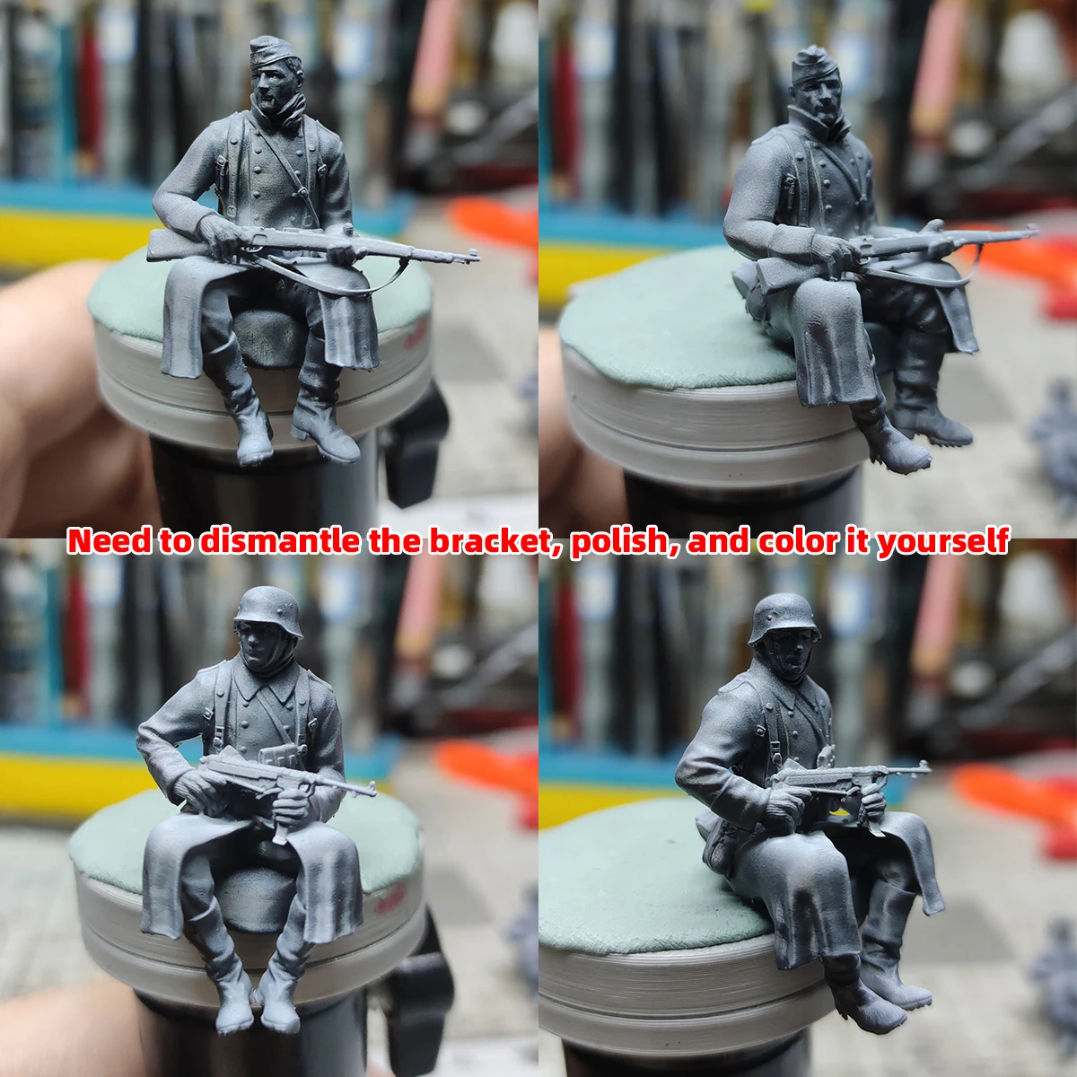 Miniatur Deutsche Soldaten Ruhepausen-Team Militär-Set Montage-Plastik Militär-Diorama Maßstabsgetreues Modellbausatz 1/72 1/35 1/48 – Detail 2