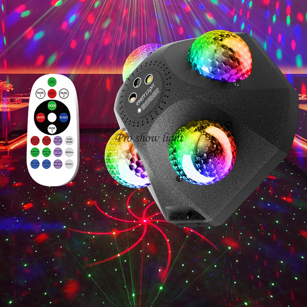 DJ Party Lights Disco Magic Ball Light Sound Activated Waterwave Pattern Effect Light Stage Lazer Light for Club Wedding Holiday
