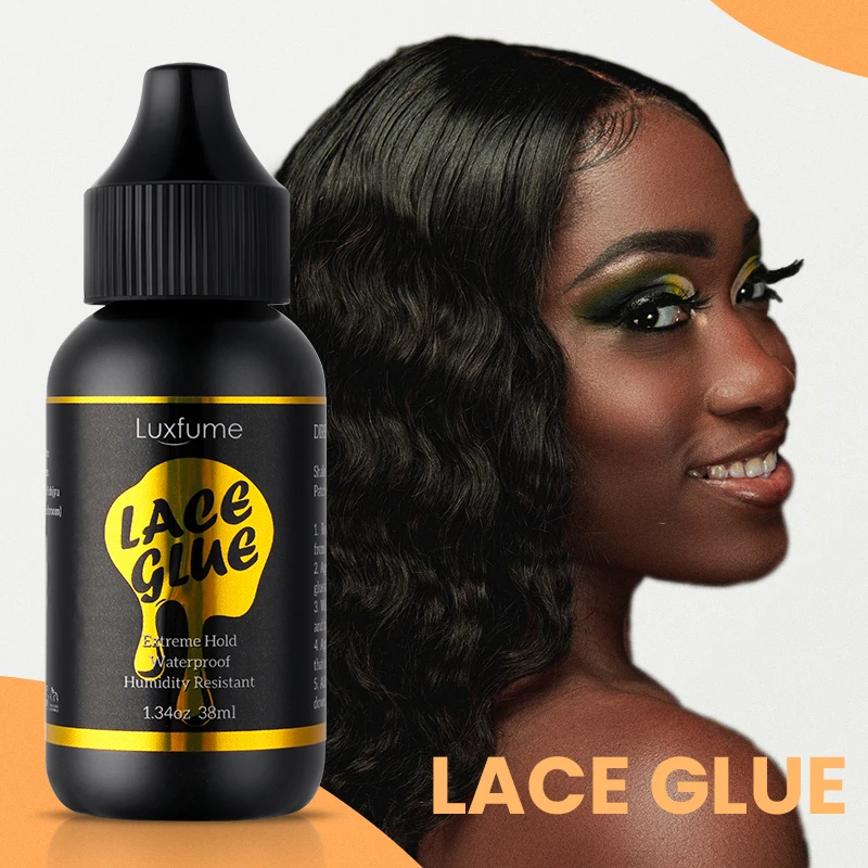 Black Lace Wig Adhesive Liquid Glue, Water Resistant Sweat Resistant Lace Front Bonding Glue for Daily Hair Makeup,Skin Friendly