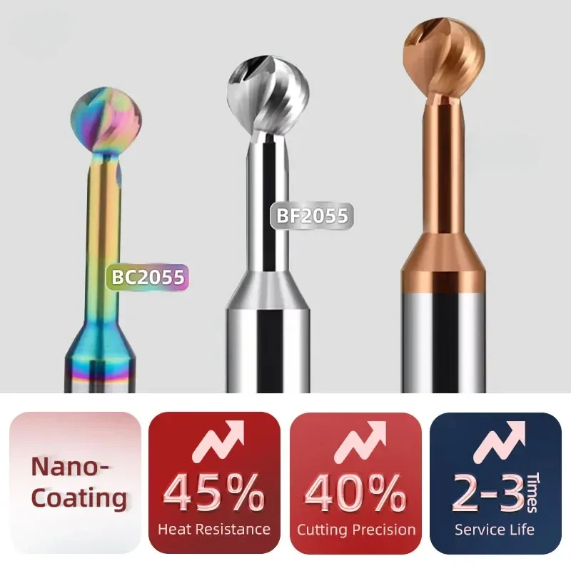 Ball T-Shaped Arch Milling Cutter 3D Lollipop End Mill R0.5 R0.75 12345678 R9 R10 Ball Slot Solid Carbide CNC For Steel Aluminum