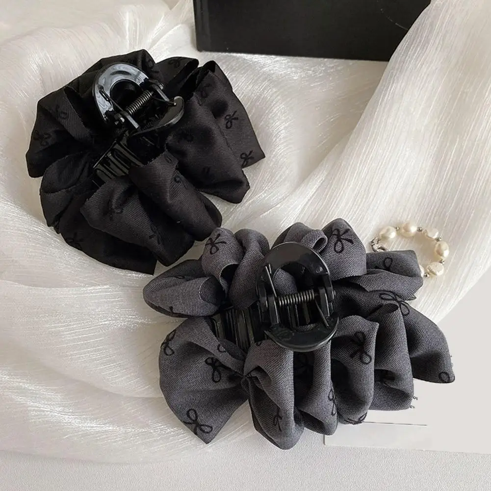 

New Elegant Print Hair Clip Bow Hair Claw For Women Large Size Fashion Headwear Hairpin Crab Barrette Hair Accessories