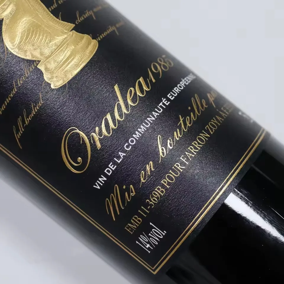 Custom Matte Black Wine Labels｜Gold Foil Stamping｜Waterproof Adhesive