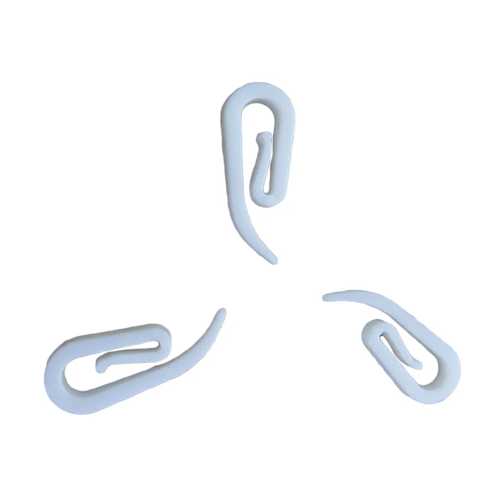120Pcs Plastic Curtain Hooks Sturdy ABS Injection Molding Figure 6 Shape for Window Door Shower Curtain Drapery Hooks