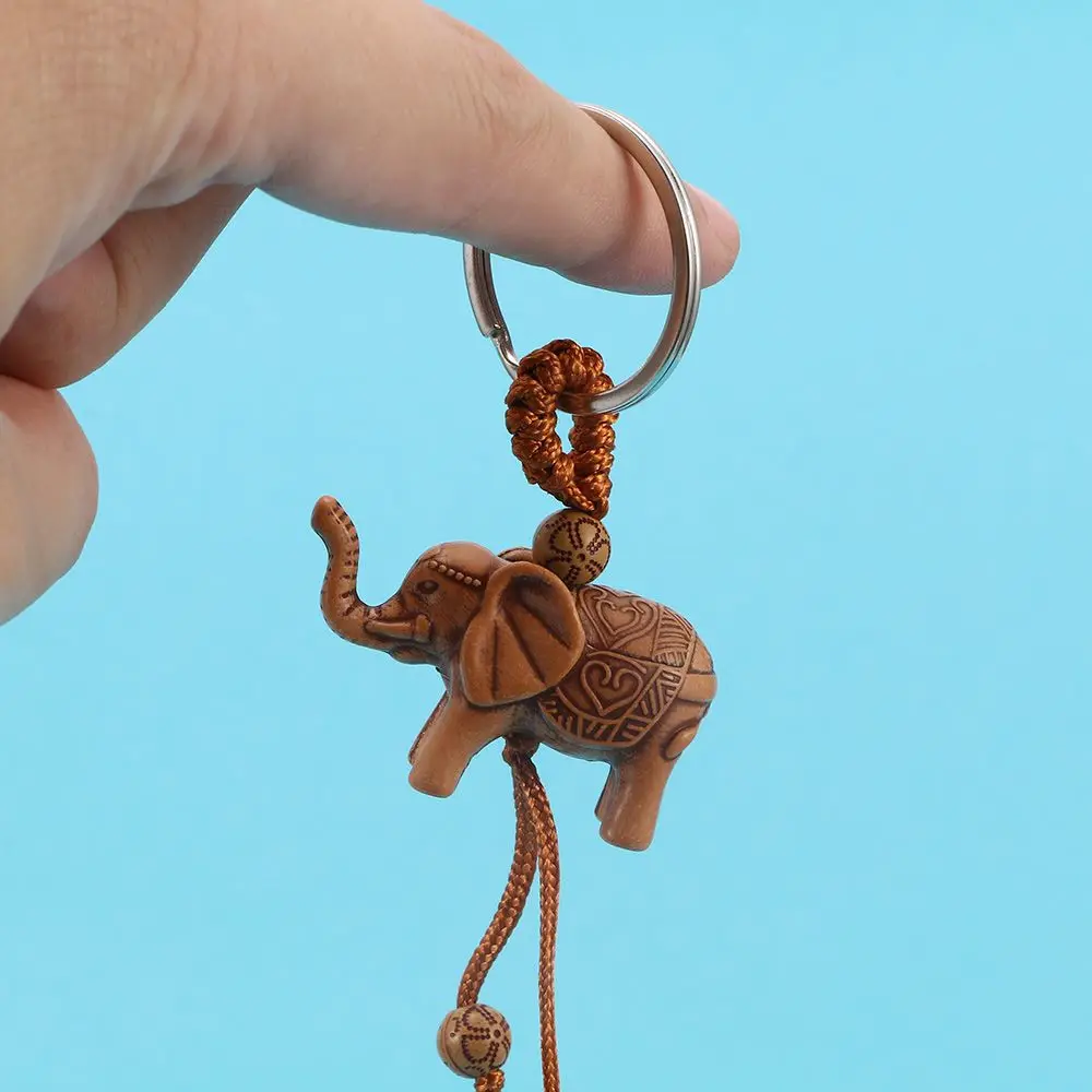 3D Gift Wooden Lucky Horse Elephant Keychain Carving