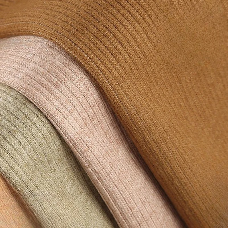 160x100cm Cotton Spandex Rib Fabric Imitation Cashmere Sweater Tops Stretchy Jersey Cuff Fabric Elastic Socks Leggings Cloth