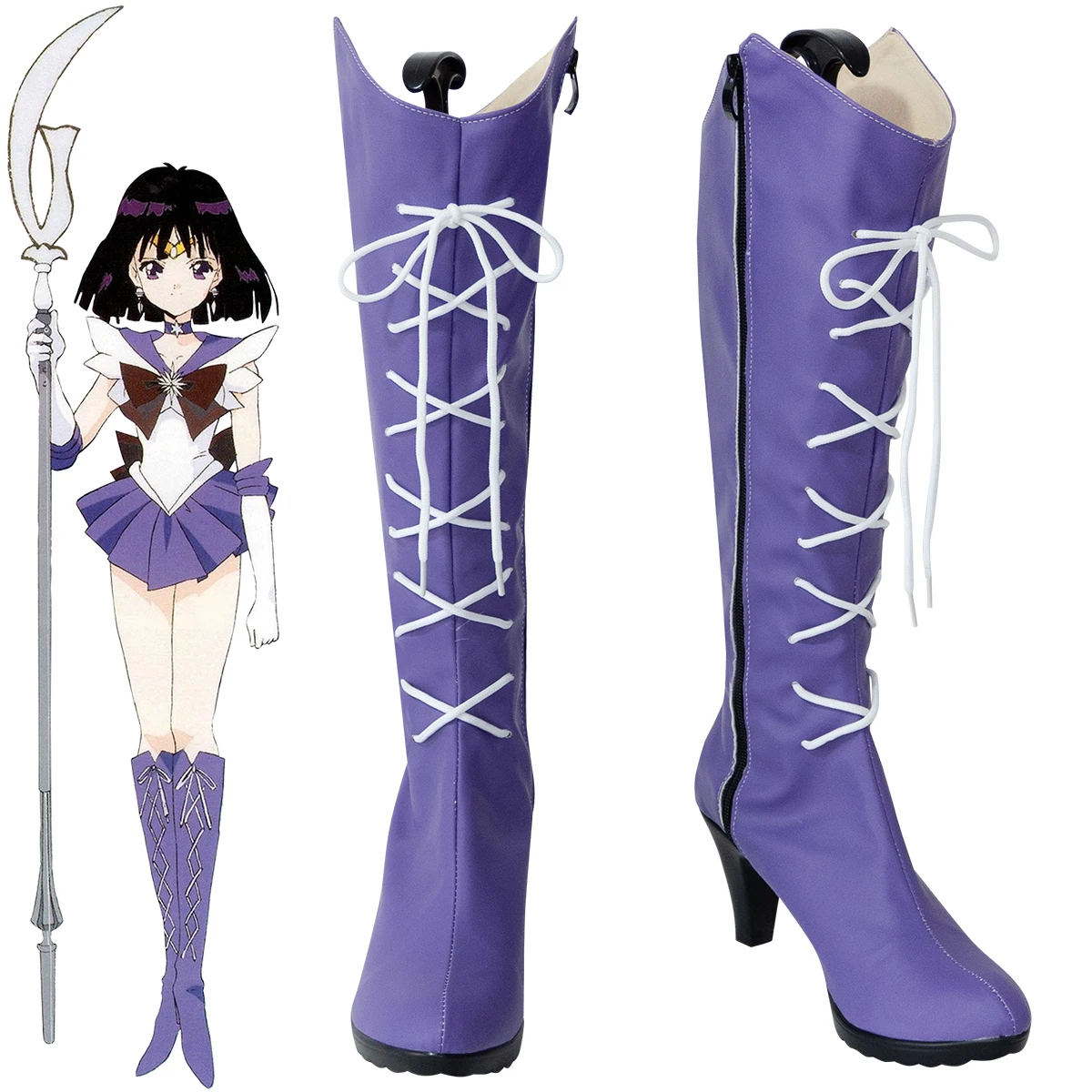 

Hotaru Tomoe Sailor Saturn Cosplay Shoes Lilac Heel Boots