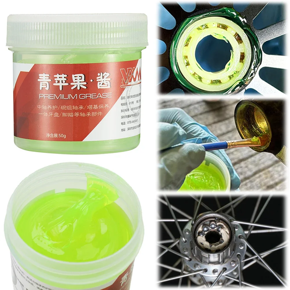 Green Applesause Bearing Grease Motor Bearing Lubricating Grease MTB Road Bike Pedal Bowl Set Hub Grease for Mountain Road Bikes