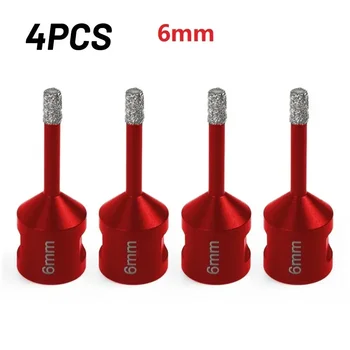 4pcs 6mm פותחן יהלום מקדחה קצת בטון שיש ליבות מטחנת חתיכות חור אריח קרמיקה ראה חותך