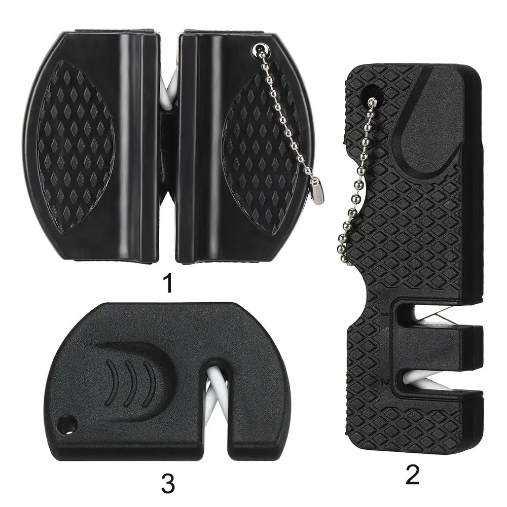 Durable Mini Knife Sharpener Multi-Functional Carbide Knife Whetstone Simple Pocket Ceramic Sharpen Hook Sharpener Outdoor Tools