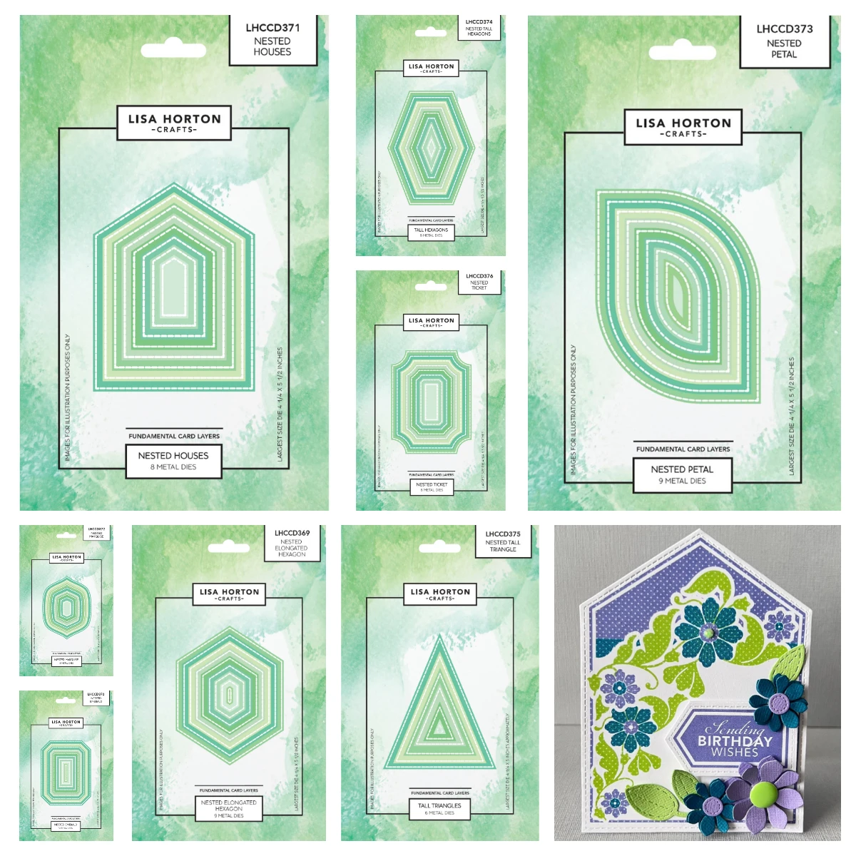 

2026 New Dies Petal Nested Tall Triangle Hexagon Marquise Houses Metal Cutting Dies DIY Scrapbooking Flower Greeting Card Decor