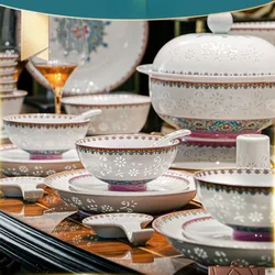 Exquisite Jingdezhen Ceramic Bowl Set Elegant Bowls and Plates Set for Home Use New Arrival Tableware