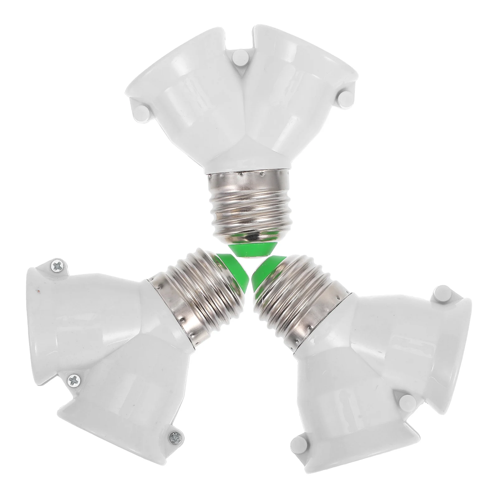 

3Pcs E27 to Dual E27 Lamp Base Converter Y Shape Socket Adapter Anti Burning Pbt Material for LED Bulbs Light Extender Holder