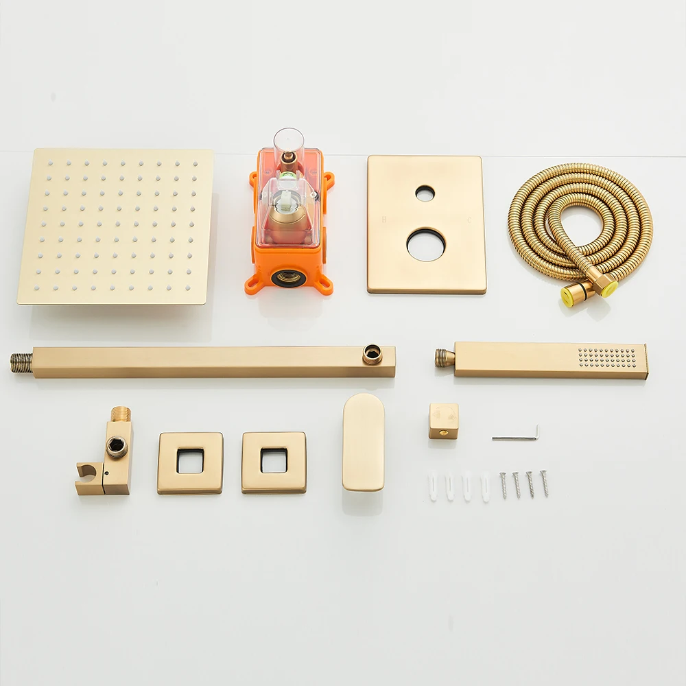 نحى الذهب نظام دش مخفي الحمام نظام دش المطر دش صنبور حوض خلاط الأمطار دش صنبور