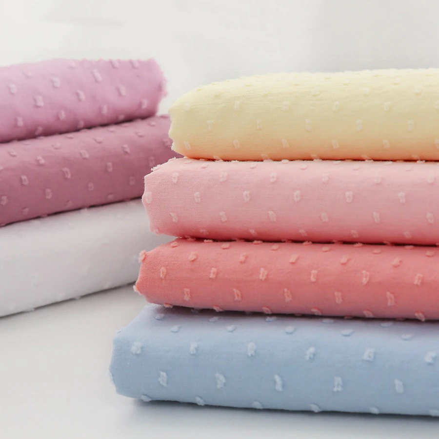

1m-8m 100% Cotton Plain-Weave Solid Color Fabric Soft And Breathable For Dresses Shirts And Blouses Handmade DIY Sewing Fabric
