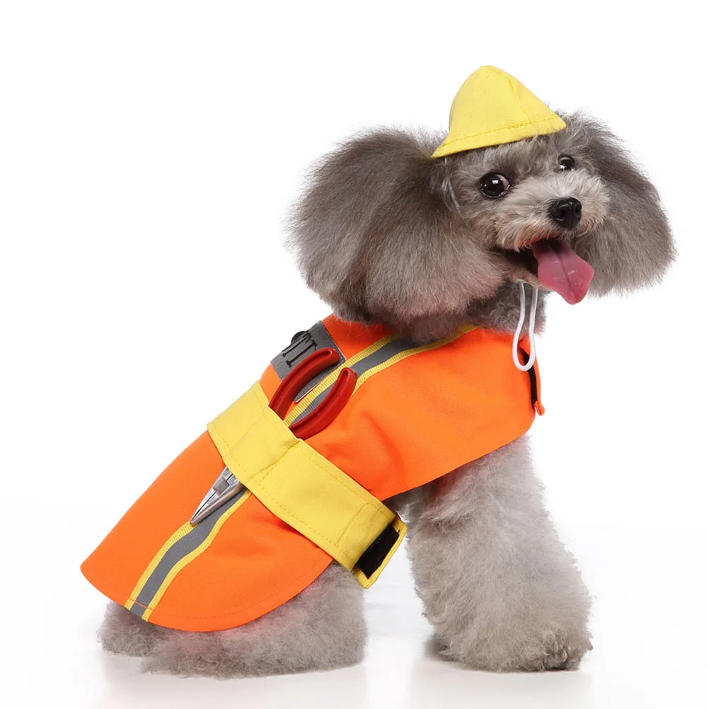 

Festival Pet Clothes Engineer Appearance Dog Costume ange L Size Wear Resistant Portable Outfits Puppy Supply Costumes Photos