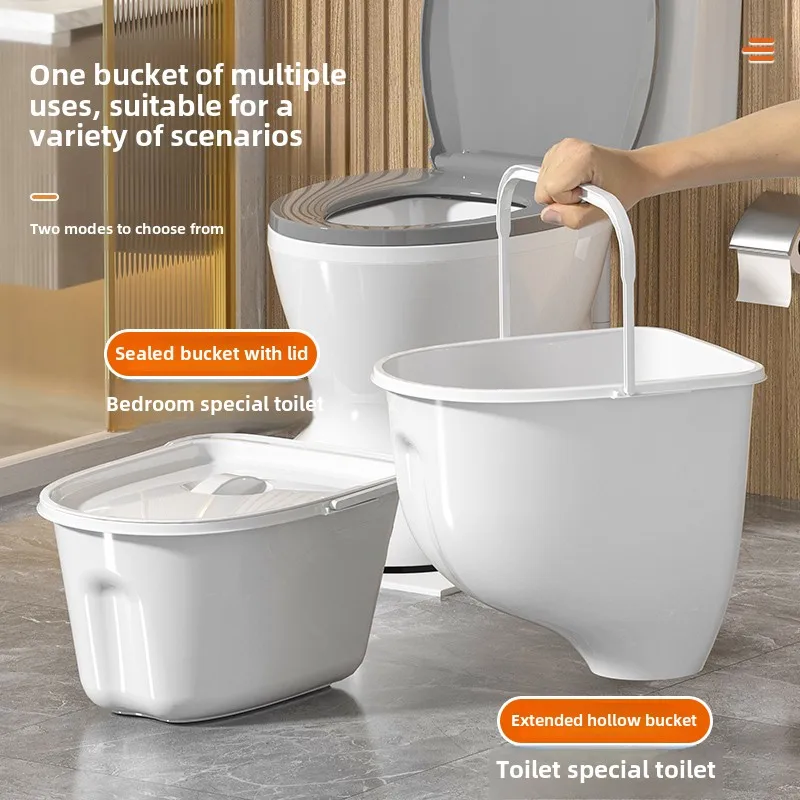 Plastic Pregnant Women's lavatory Seat Odor-blocking Portable Toilet Anti-topple  Squatting bathroom Stable Elderly Toilets Seat image 4