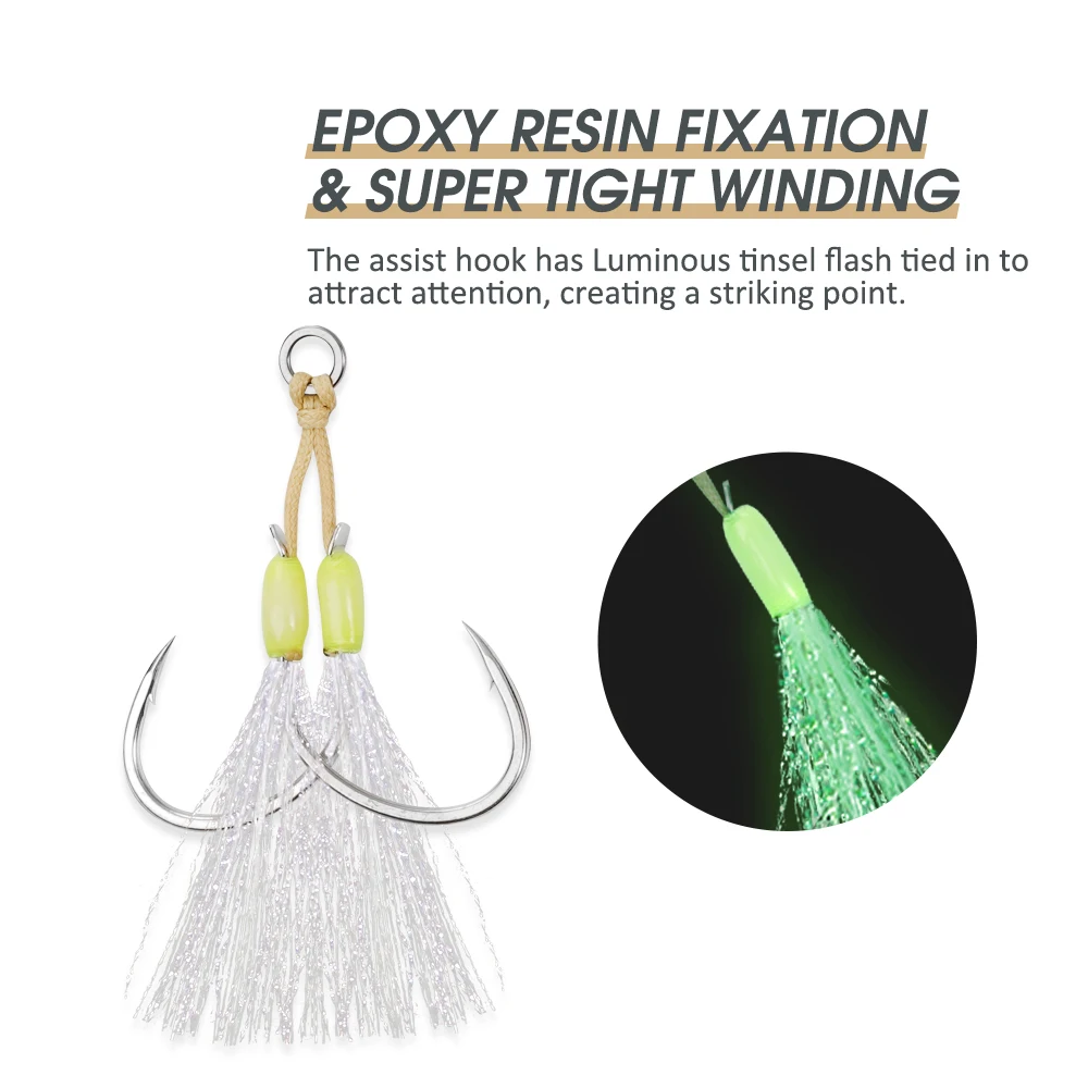 Anzuelos Noeby para Slow Jigging – Boca ancha estañado brillante - imagen 5