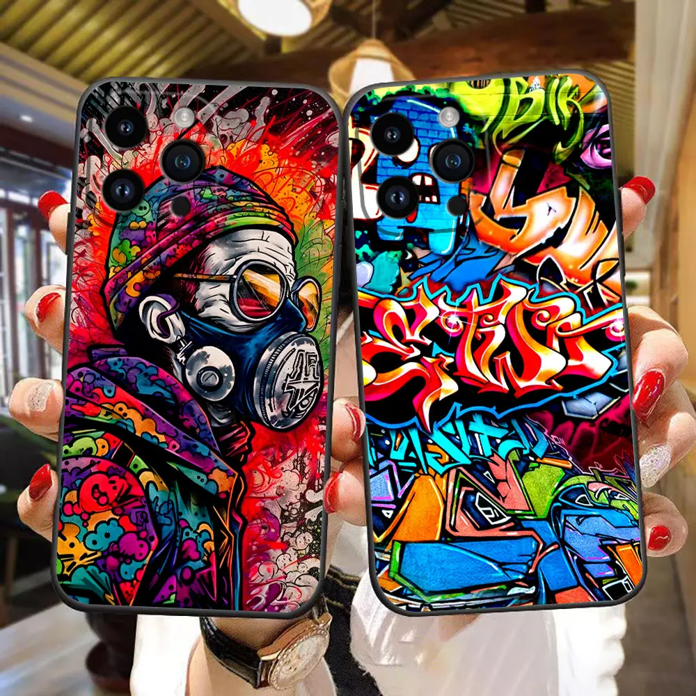 

Street Graffiti Spray Painting Cover Phone Case For iphone Apple 16E 16 15 14 13 12 MINI 11 Pro XS Max X SE 8 7 Plus Case Shell