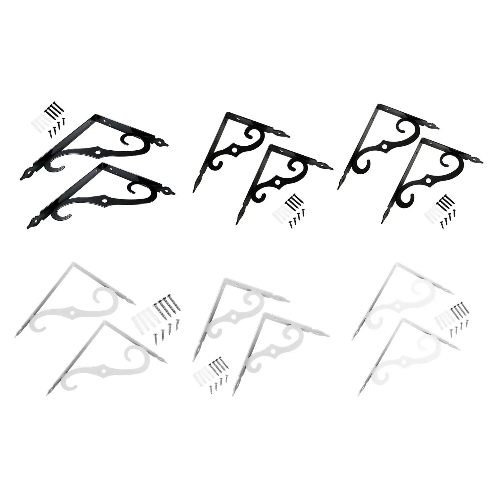 

2Pcs Iron Brace Vintage Corner Brace with Screws Triangle Shelf Exquisite Shelf Brackets for DIY Open Shelving Farmhouse