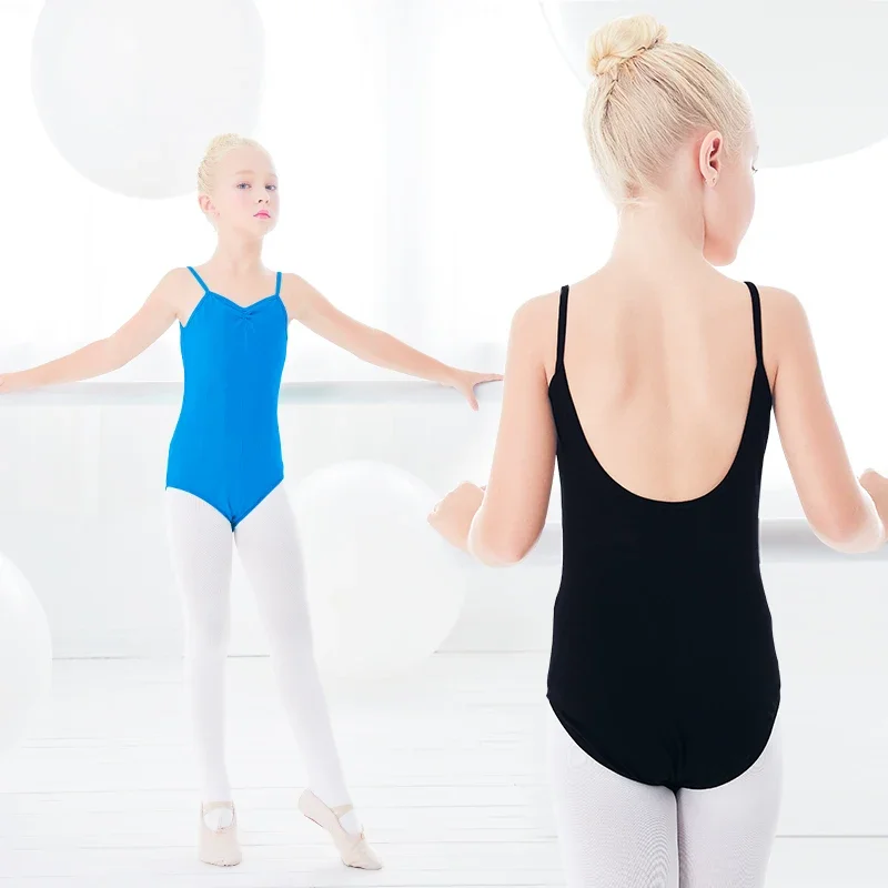 女の子用バレエレオタード体操ダンスウェア幼児用サマーノースリーブレオタードダンスクラス用