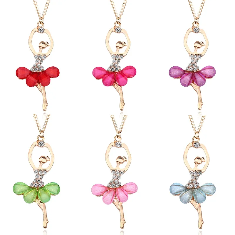 Elegant Ballet Dancer Pendant Necklace, Fairy Princess Clavicle Chain, Perfect for Parties&Gifts Ballet Accessories Ballet Dress