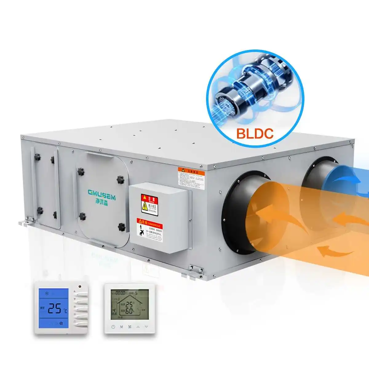 مشعاع تسخين يتم التحكم فيه بالواي فاي، ترموستات لاستعادة الطاقة، جهاز استعادة التهوية، نظام HVAC للحمام والفندق والمطبخ الطازج