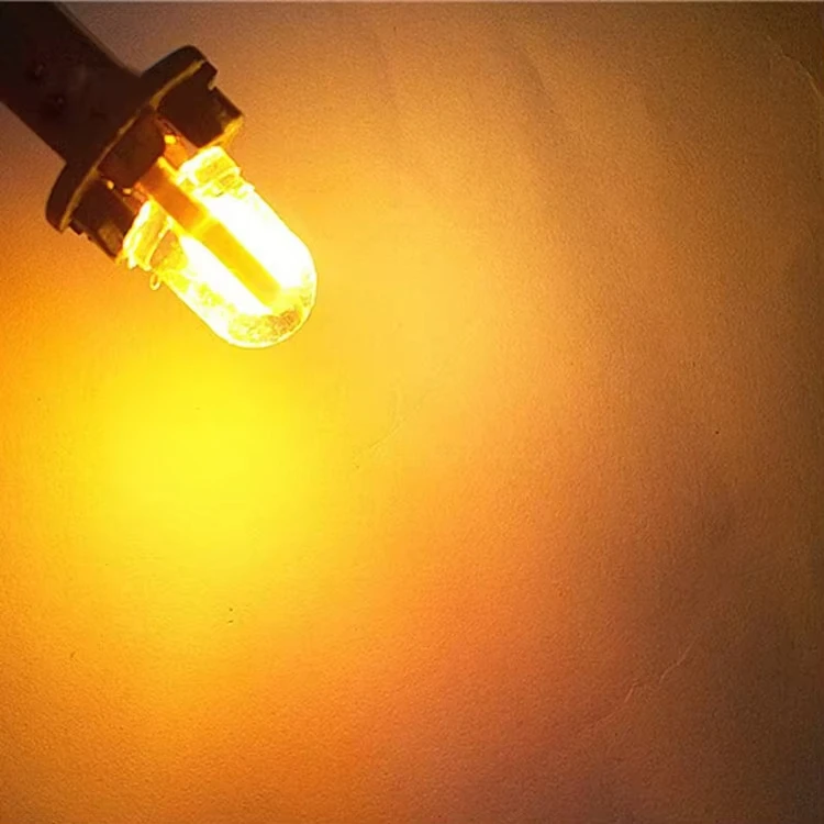 10PCS T10 W5W COB Light Bulb 1W DC12V Mini LED Lights White Blue Red Yellow Green Pink Silicone Lamp for Car Interior Lighting