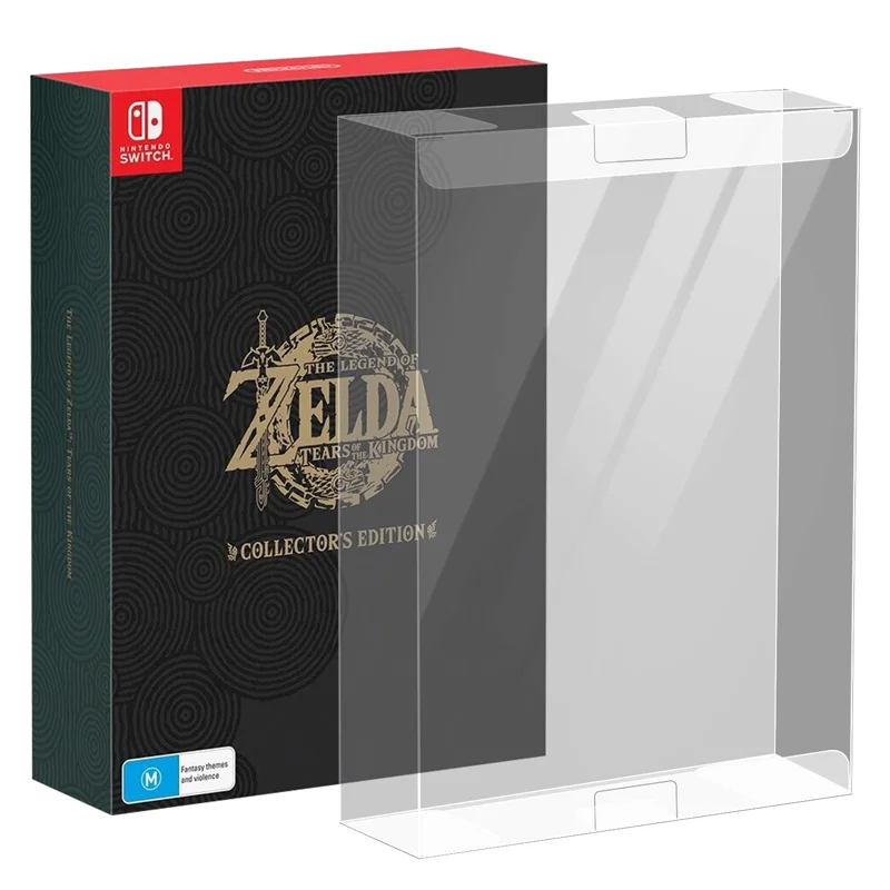 1pc Clear Protective Case Acid-Free Crystal for Legend of Tears of the Kingdom Collectors Edition (Switch 2023) PET Transparent