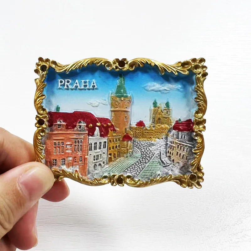 

Czech Republic Prague 3D Resin Fridge Magnet - Cultural Heritage Souvenir - Vibrant Cityscape Design - Perfect Home Decor Gift