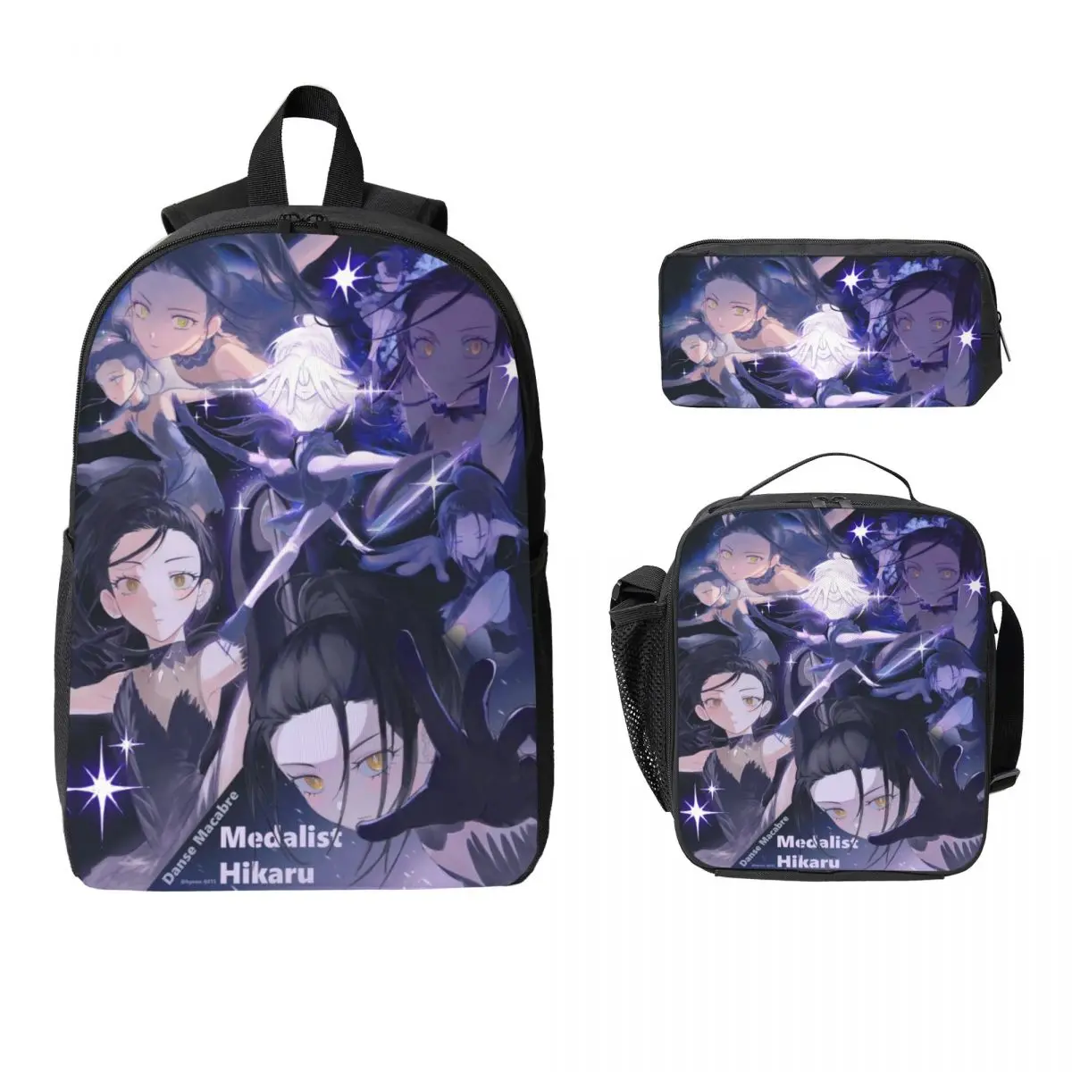 

3Pcs Medalists Anime Manga School bags Set for Children Pen Bags Backpack Sets with Lunch Box For School Students Knapsack