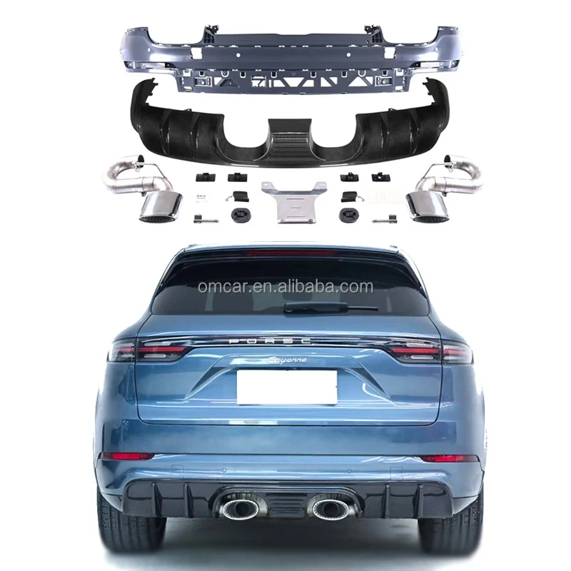 

Обновление к автомобильному комплекту кузова Turbo GT, сухой углеродное волокно, задний бампер, диффузор, выхлопная труба для S Cayenne 9Y0 2018-Up