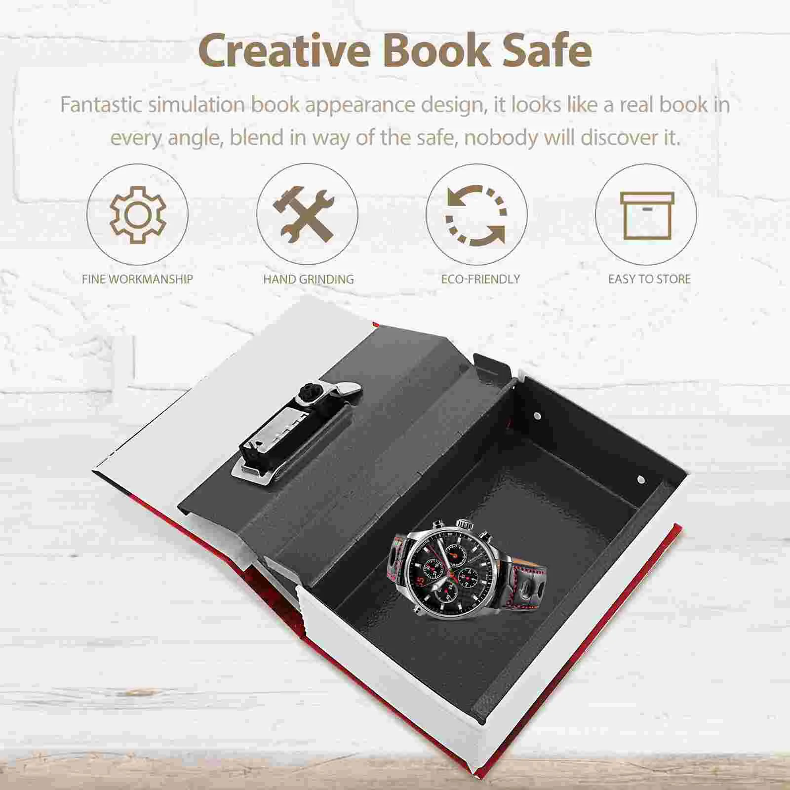 Simulation Book Coded Lock Box Chinese Style Safe Box Secret Book Safe Box Hidden Safe Box Metal Book Safe