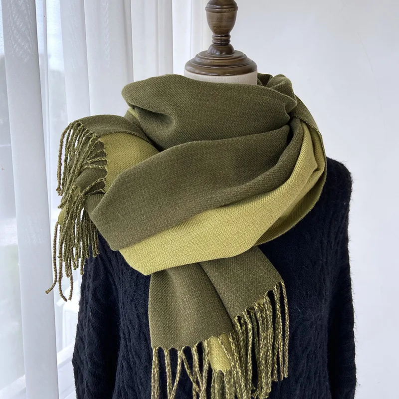 

Fashion women scarf thin shawls Solid Color Women Scarf Winter Tassels Long Cashmere Like Pashmina Scarves Wraps E746