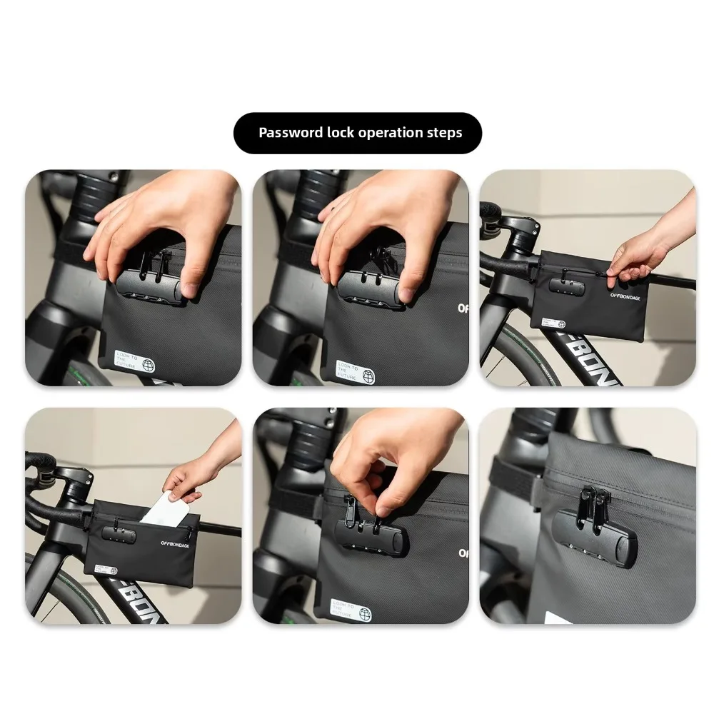 

Водонепроницаемая сумка для велосипеда под трубкой, противоугонная регулируемая сумка с паролем, сверхлегкая сумка с боковым креплением