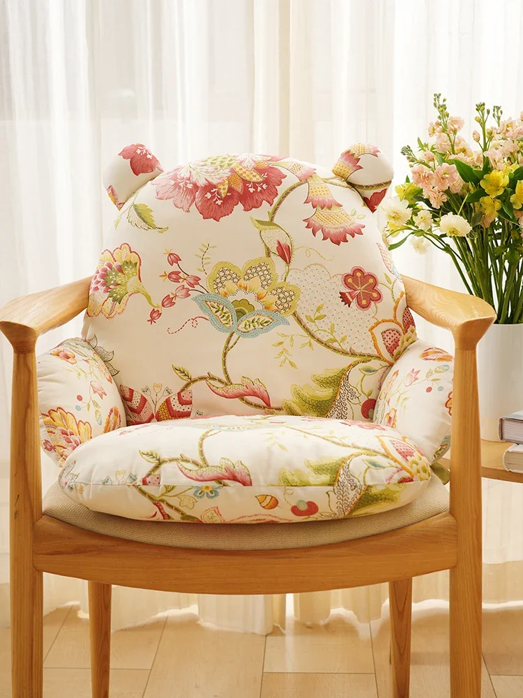 Cojín para silla de oso, cojín para asiento de silla integrado, respaldo, trabajo de oficina, artefacto sedentario, silla de ordenador