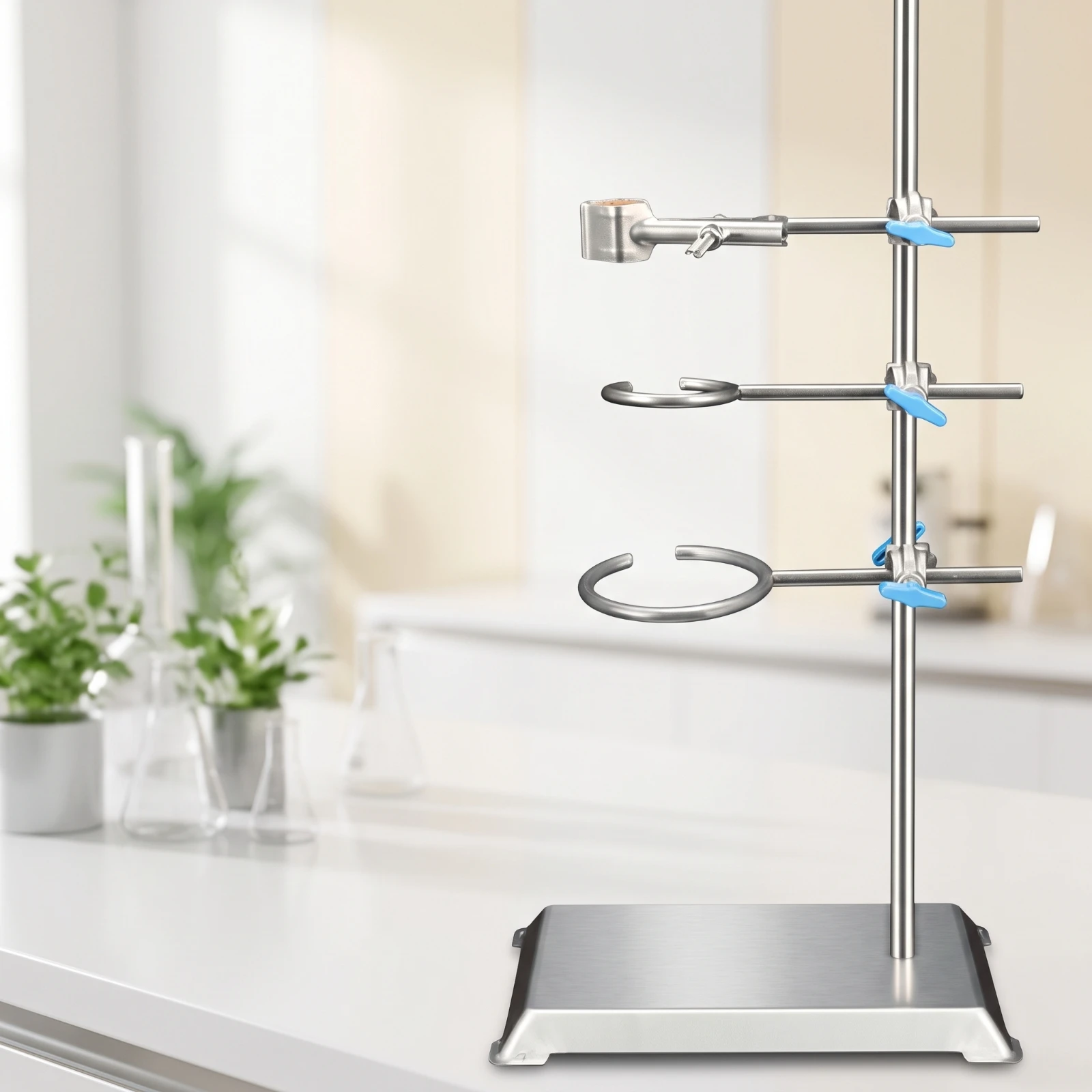 Laboratory Support Stand Stable Laboratory Stand with Clamp Sturdy Heavy Duty for Chemists, Classroom view 6