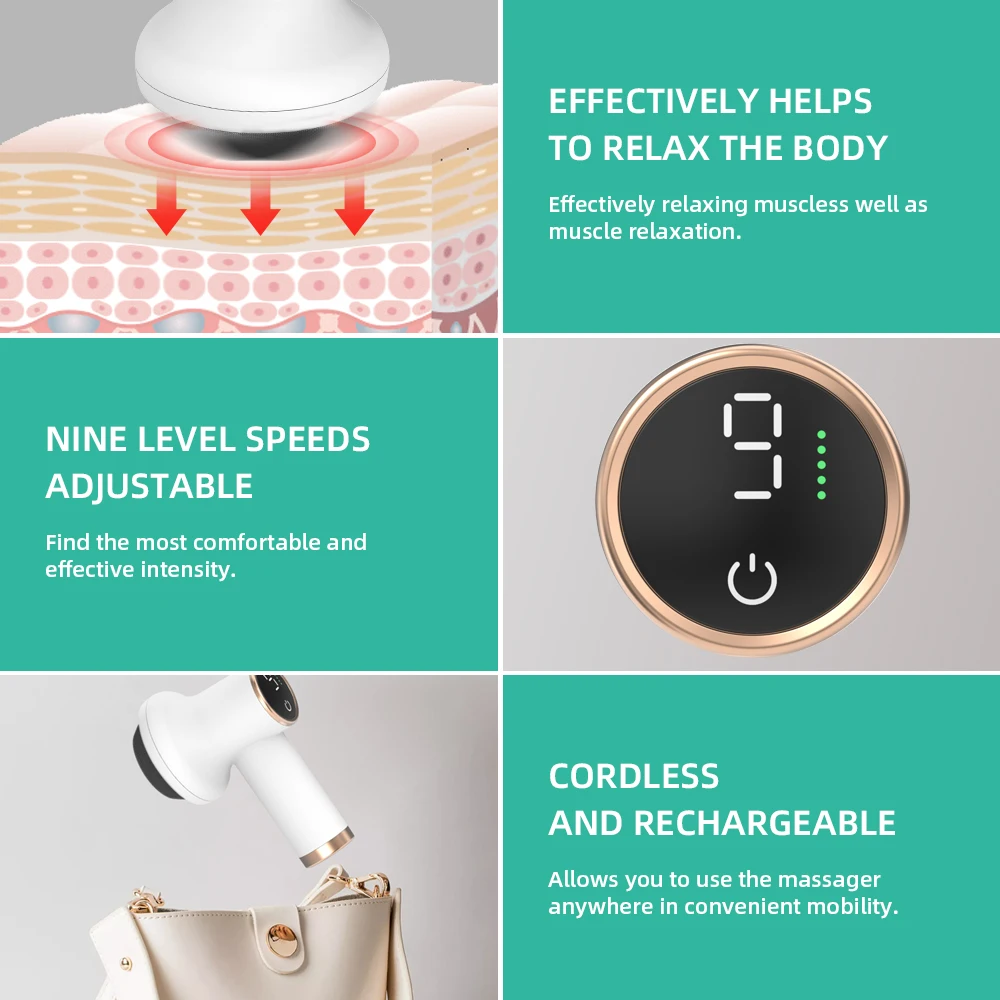 Ekang PL-681DC Factory Rechargeable Handheld Full Body Percussion Muscle Relaxation Pain Relief Body Sculpting Massager