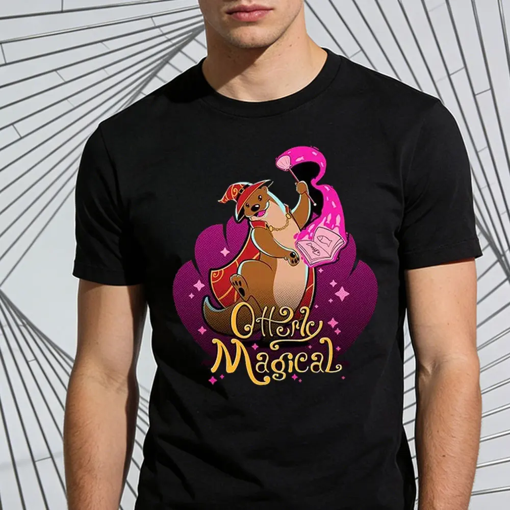 Otterly Magical T-Shirt Funny Cute Enchanter Otter Creative Design Tshirt Unique Magic Enthusiast Shirt Men Women Fashion Tops