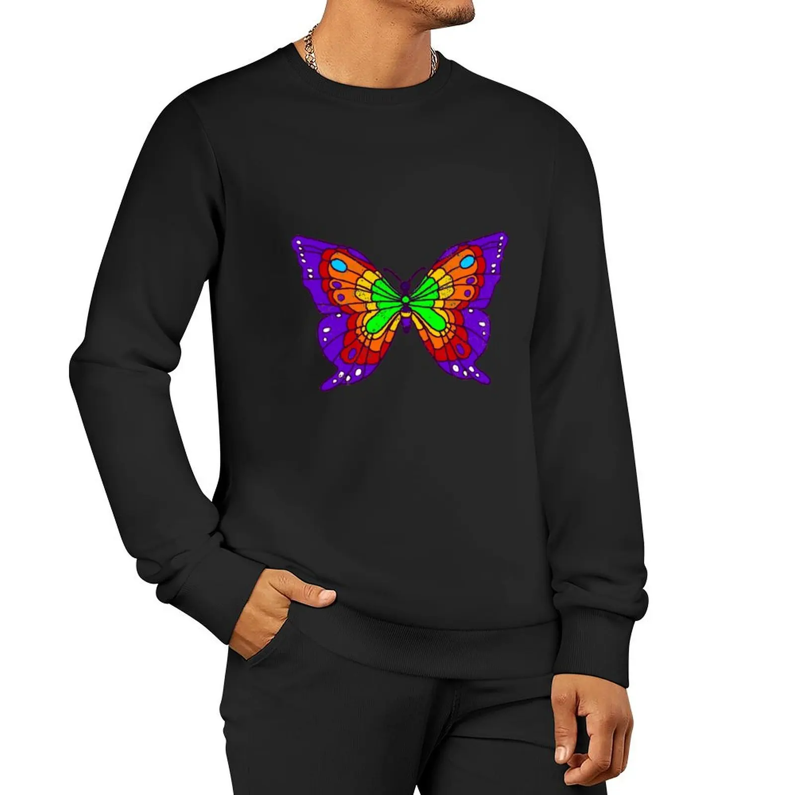 

Classic Rock Butterfly Pullover Hoodie men clothing aesthetic clothing oversize sweatshirts