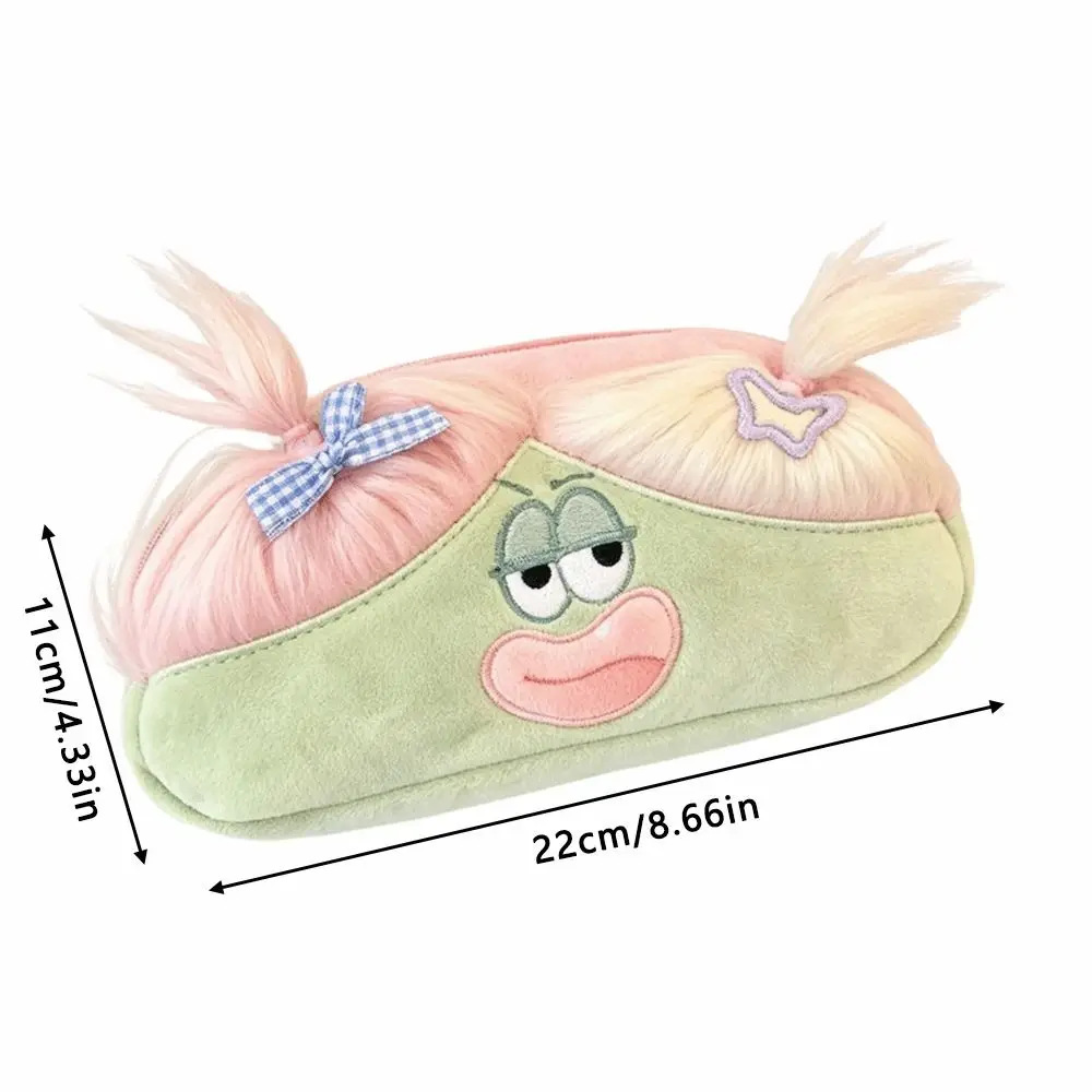 Funny Pencil Case Cute Ugly with Ponytail Hair Pen Bag Stationery Bag Gift - view 6