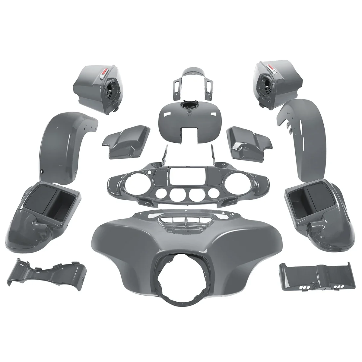 

HR3 90600001 Motorcycle Fairing Fender Saddlebag Fit For Harley CVO Street Glide 2018 Gunship Gray