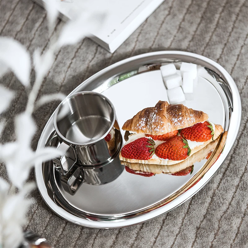 

Luxury Wine Glass Storage Tray Creative Stainless Steel Dessert Platter Elegant Serving Stand for Party Modern Cake Display Rack