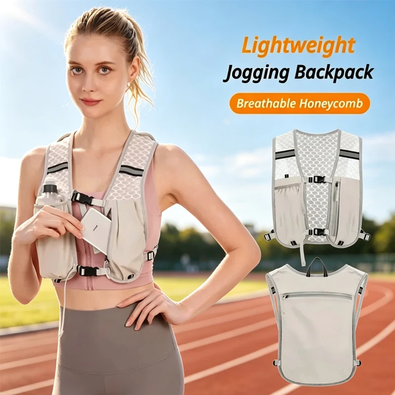 Biking Running /*Storage Vest Backpack* Lightweight Running Vest Reflective Hydration Water Chest Pack Phone Storage Pocket 2027