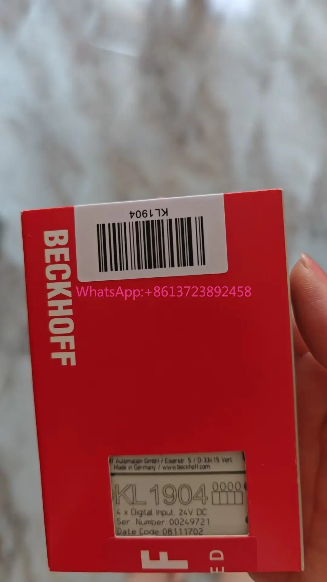 Beckhoff KL1904 module, 4-channel digital input 24V DC, original and genuine,
