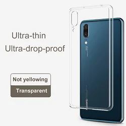 Ultra thin shockproof silicone Clear Case For Huawei P30 P40 P50 P20 Lite Pro Slim Transparent Crystal Solid Color Soft TPU Case