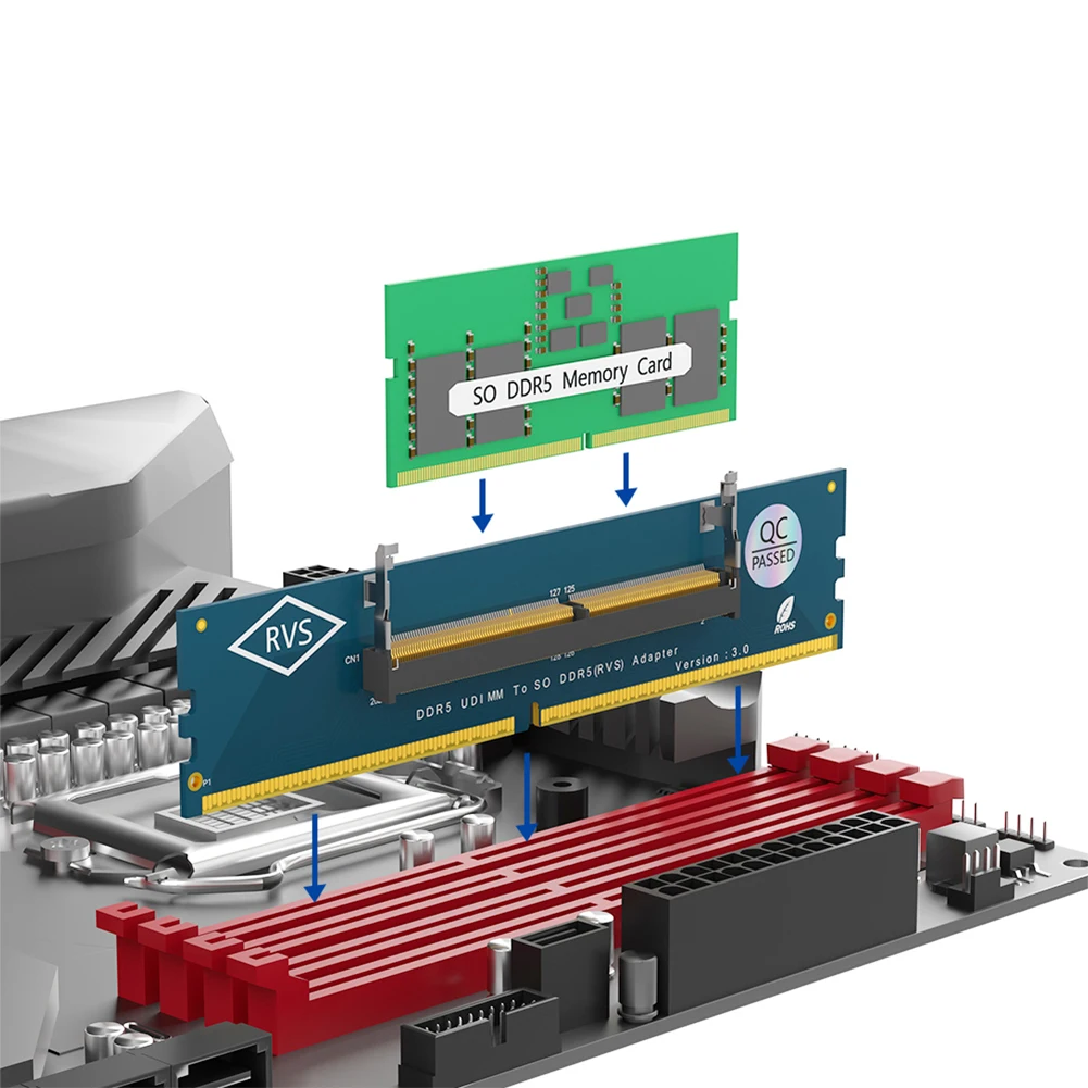 Laptop DDR5 SO-DIMM zu Desktop DIMM Speicheradapter Gaming Laptop PC Speicherkarten-Konverter RAM DDR5 U-DIMM Adapter Anschlusskarte