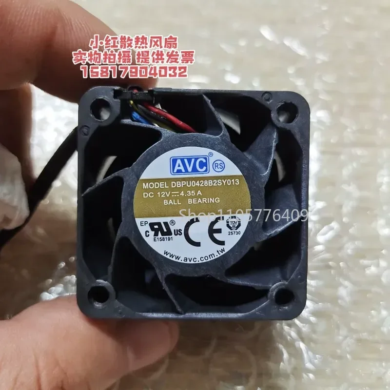 XINYI for DBPU0428B2SY013 4028 12V 4.35A 4CM Ultra Violet Double Ball Server Fan for AVC 0728