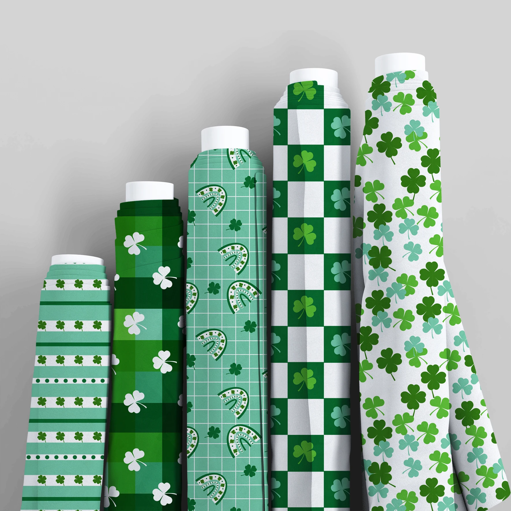 Pre-cut 10pcs/set St. Patrick's Day Shamrock Craft Fabric - Pre-Cut 7.87x7.87 Inch (20x20cm) Polyester Sewing Fabric Suitable