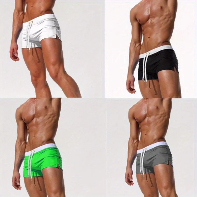 

Men Solid Anti Transparency Drawstring Compression Quick Dry Athletic Shorts Garment Prop